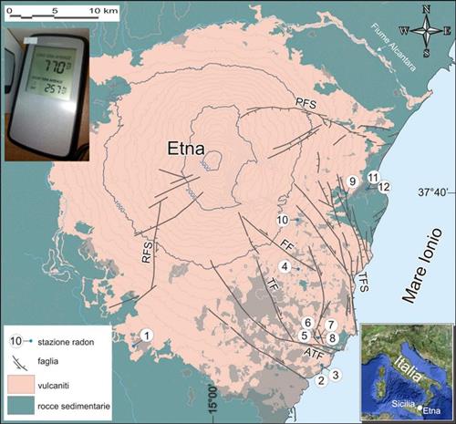 ingv Etna mappa siti misura radon